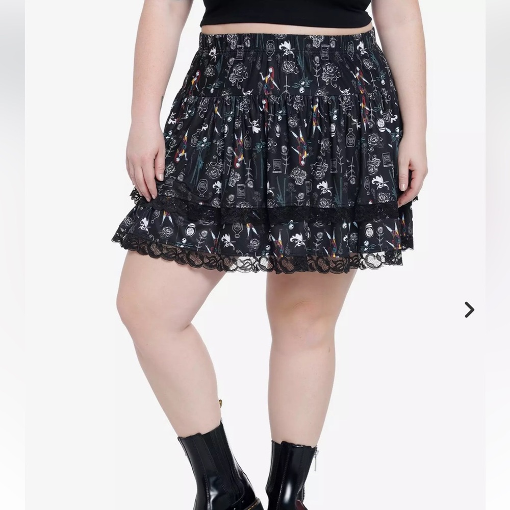 The Nightmare Before Christmas Tiered Skirt‎ Plus Size 4X Stretchy Waistband